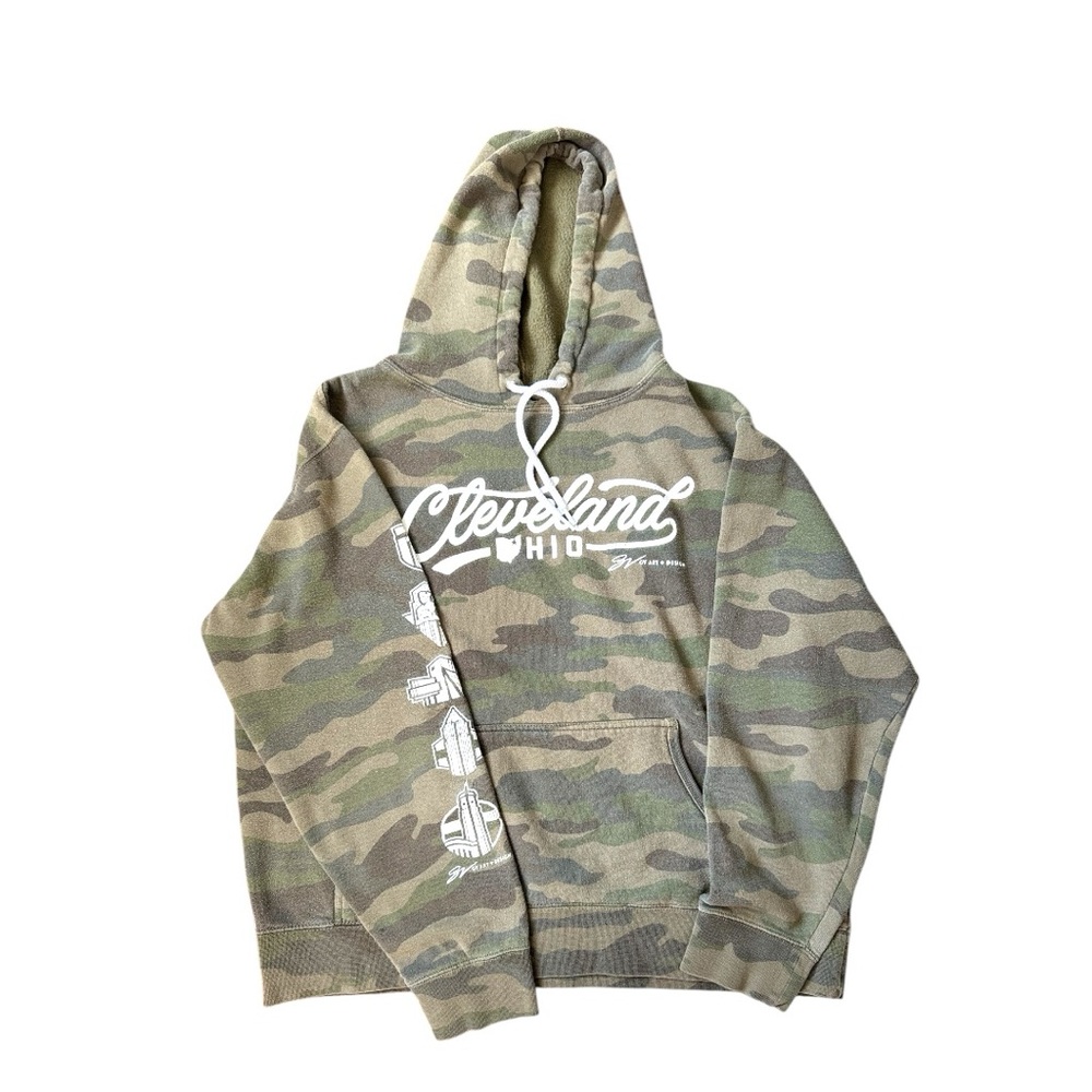 Cleveland Script Camouflage Hoodie - Picture 2 of 4